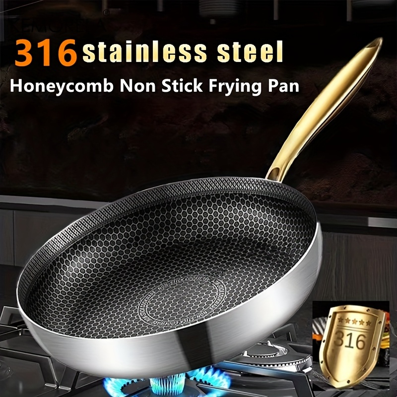 Danish Pancake Pan - 316 Stainless Steel Frying Pan Wok