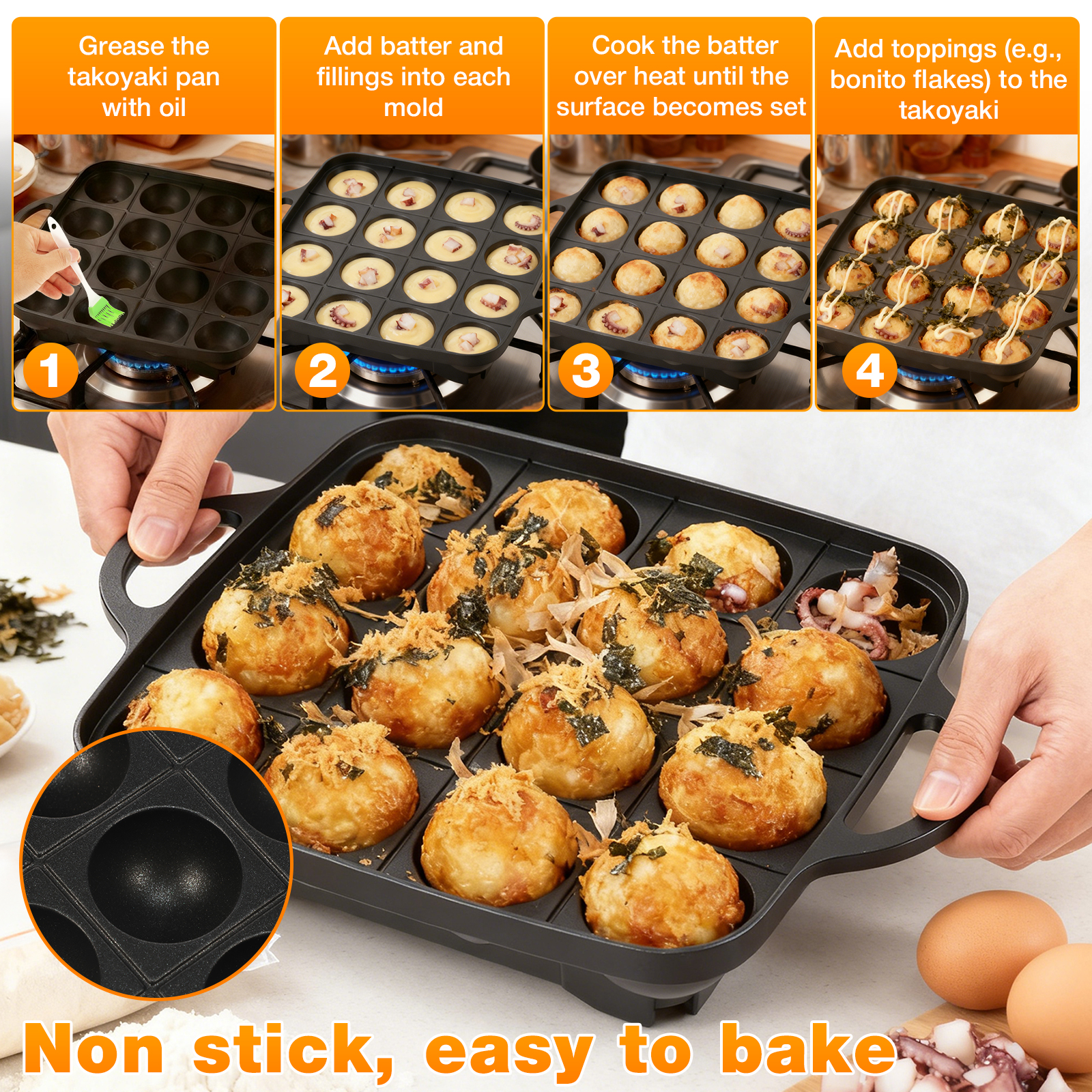 Takoyaki Pan Nonstick Japanese - Takoyaki Grill Plate ulasan dan harga