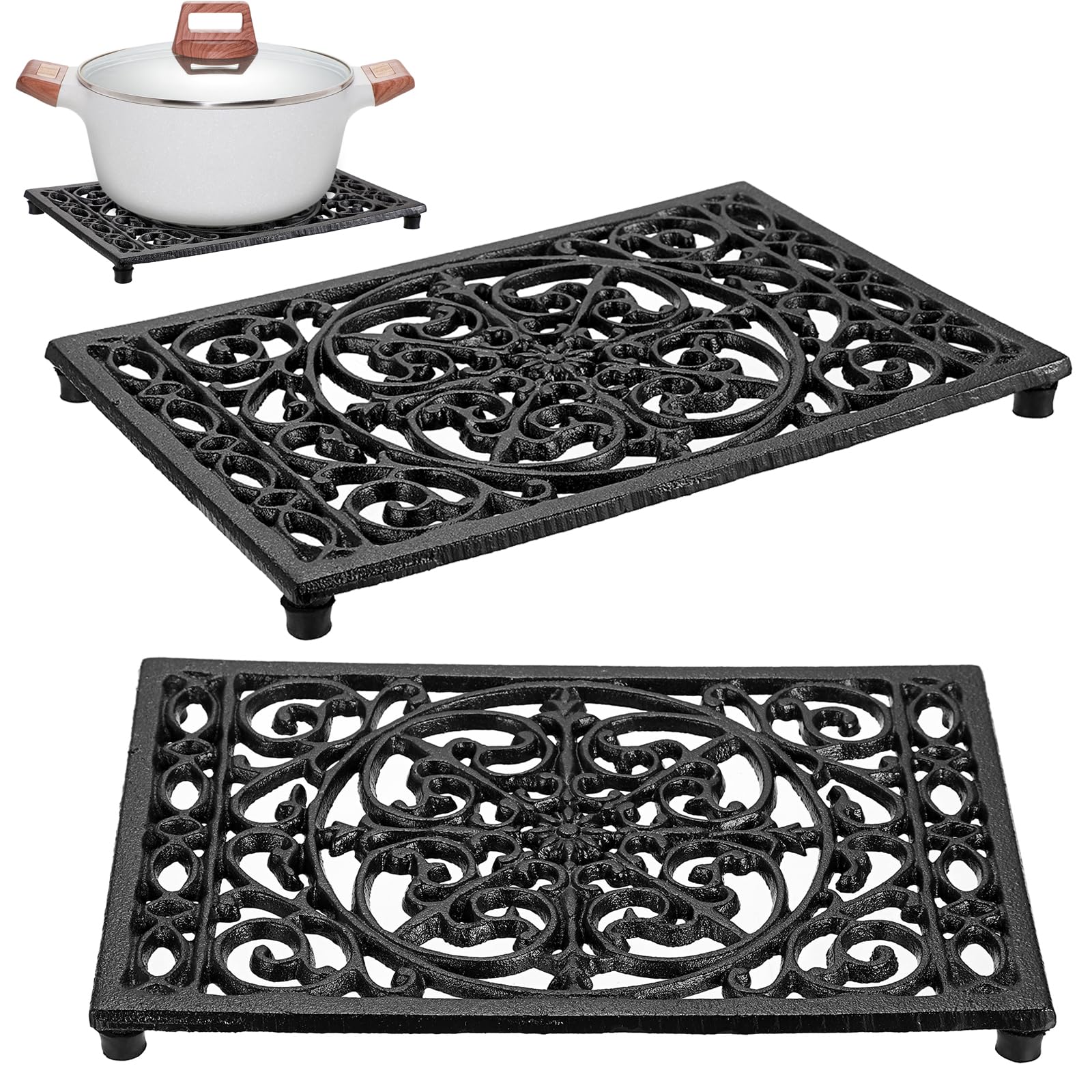 Rectangle Cast Iron Trivet Hea - Cast Iron Corn ulasan dan harga