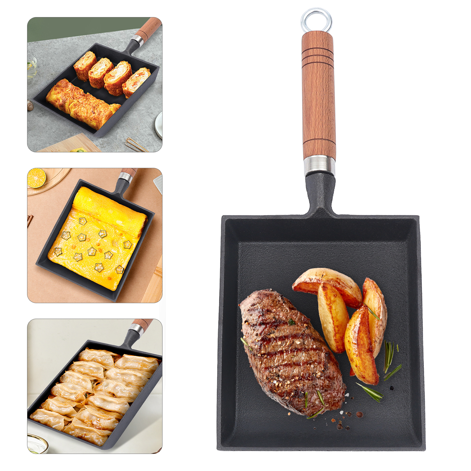 1PCS Egg Fry Pan Square Cast I - Cast Iron Corn ulasan dan harga