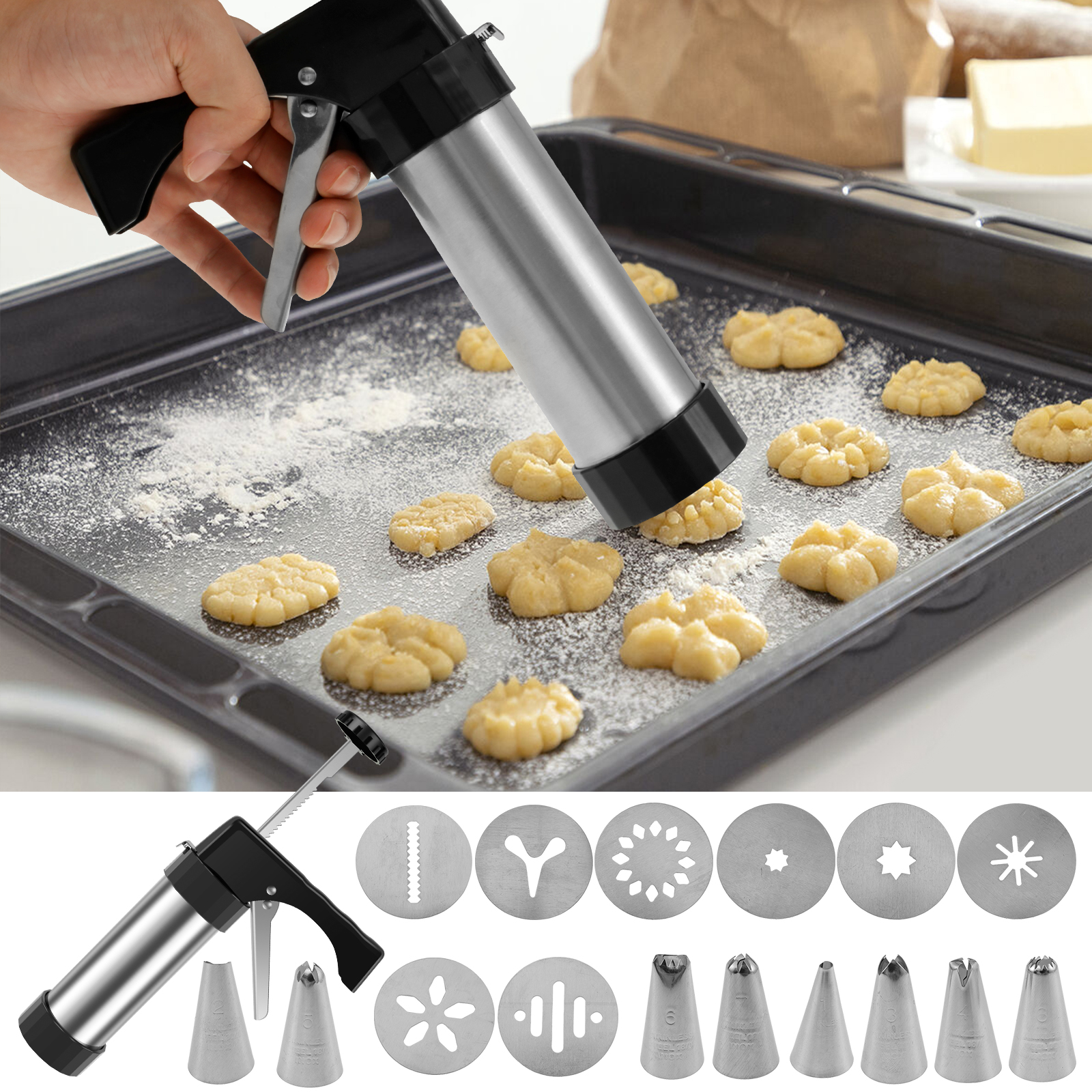 Stainless Steel Cookie Gun Chu - Churros Maker Gun ulasan dan harga