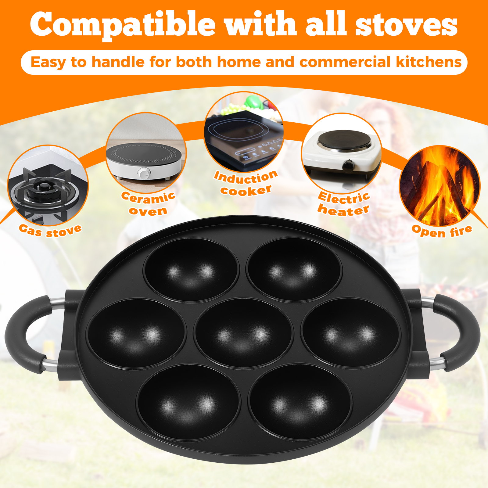16/7 Holes Takoyaki Pan Alumin - Takoyaki Grill Plate ulasan dan harga