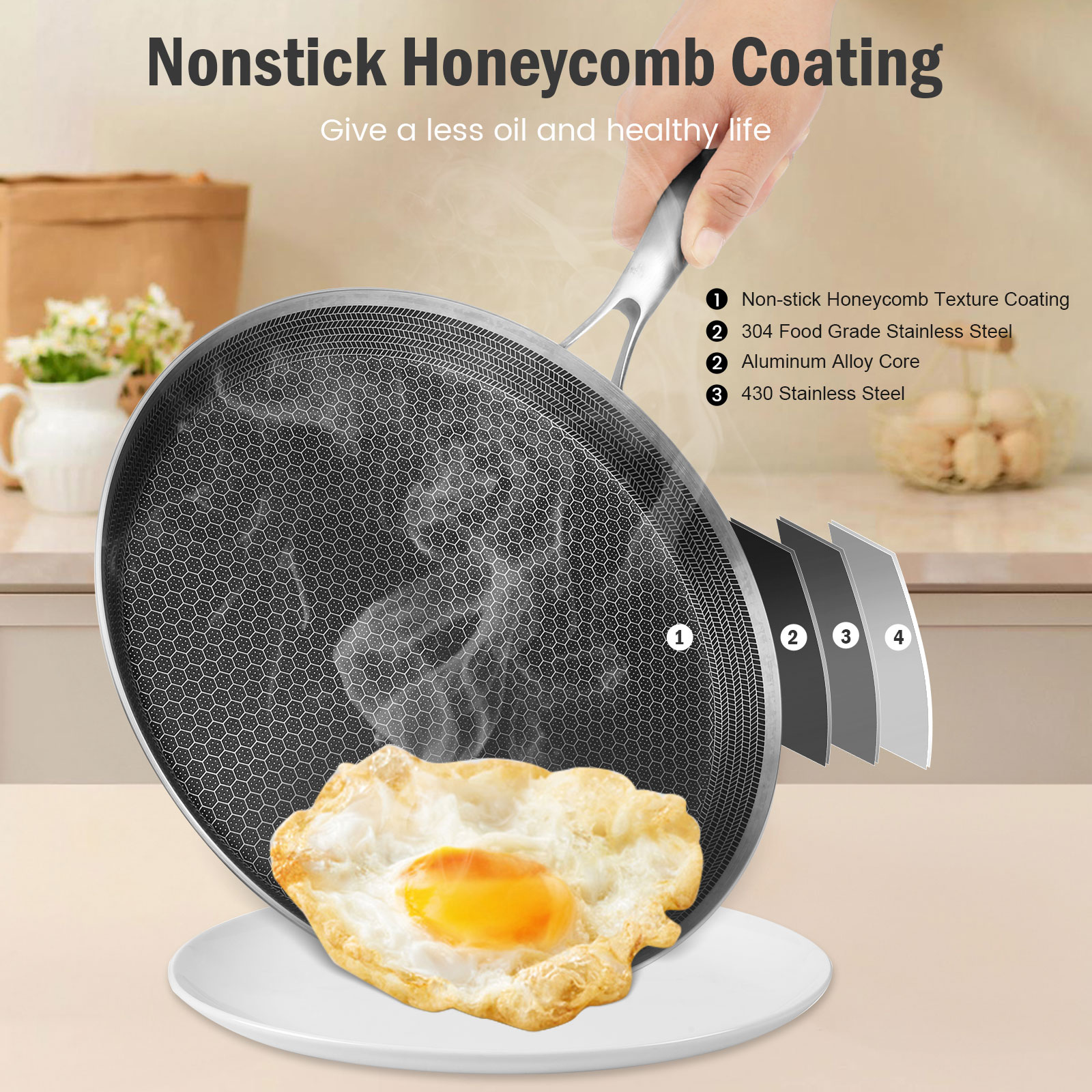 Stainless Steel Frying Pan Non - Danish Pancake Pan ulasan dan harga
