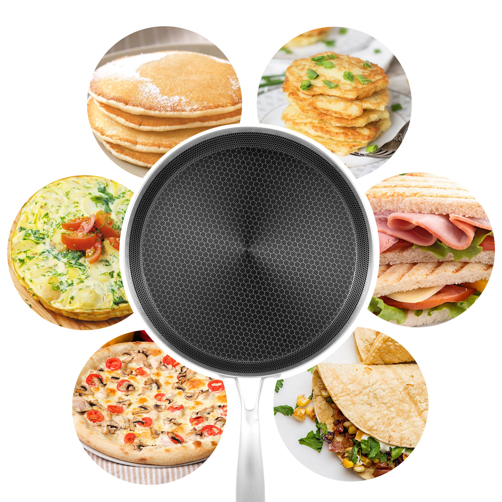Stainless Steel Frying Pan Non - Danish Pancake Pan ulasan dan harga
