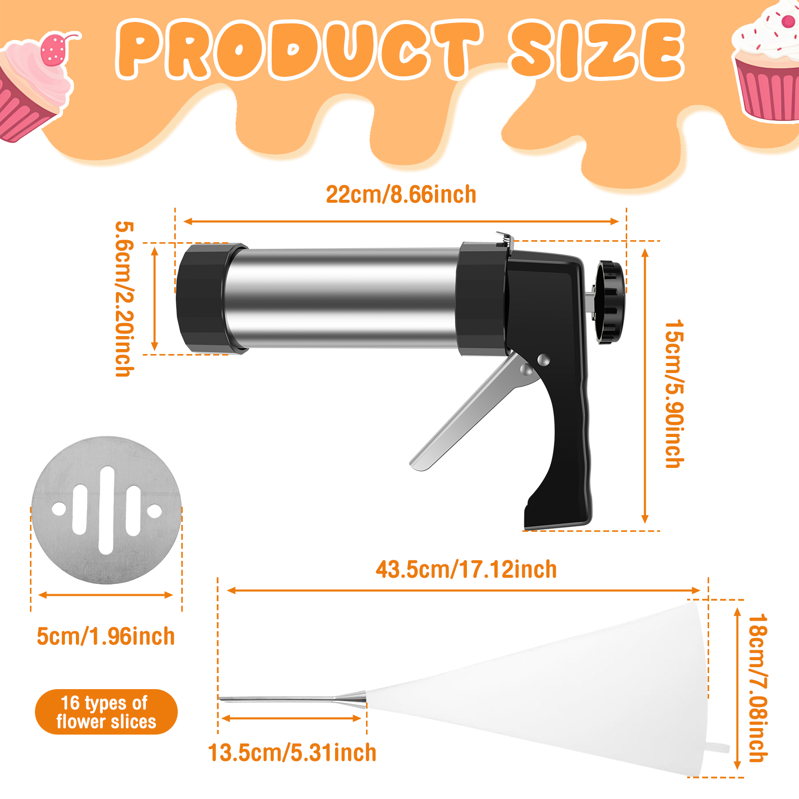 Cookie Press Gun Tips Set Stai - Churros Maker Gun ulasan dan harga