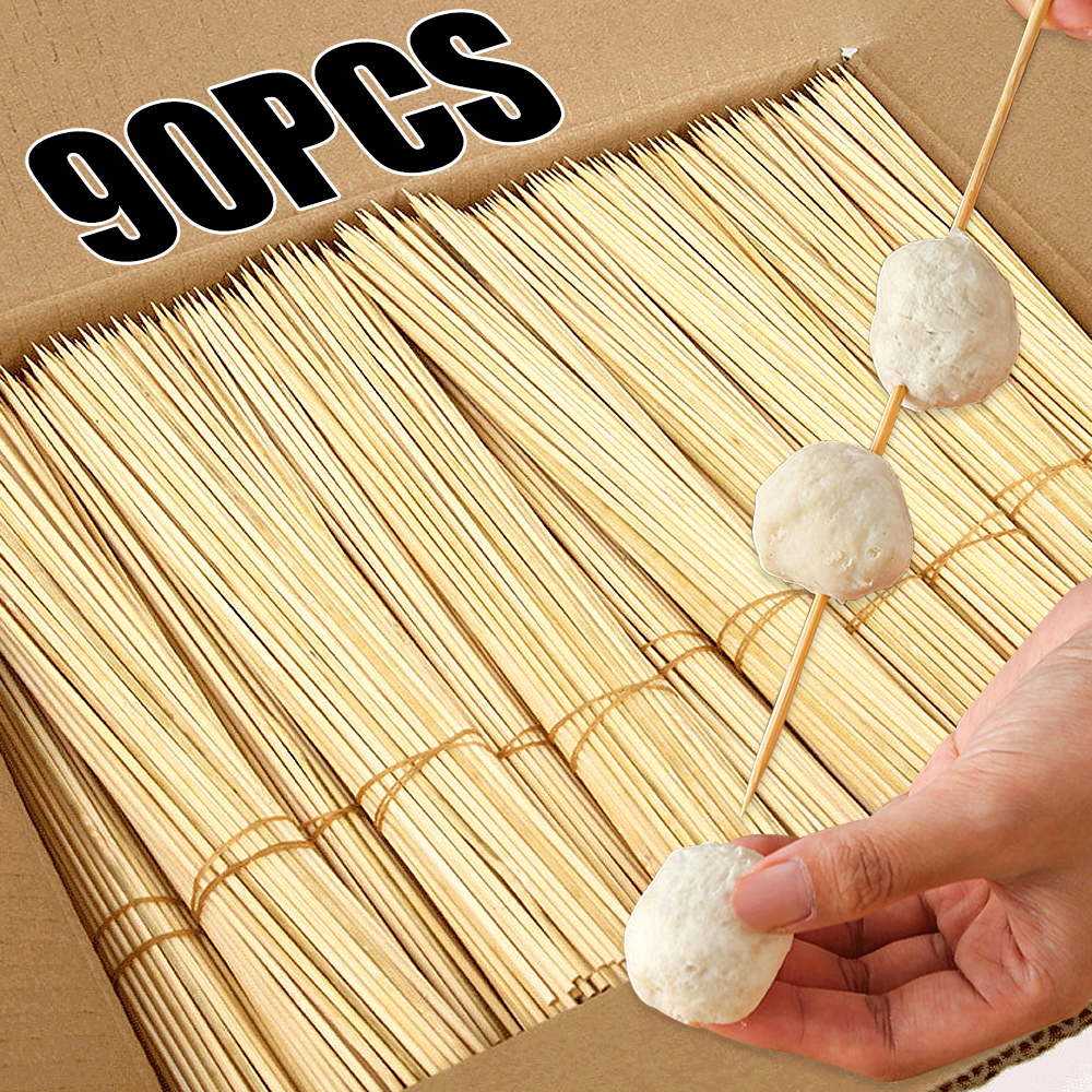 90pcs Bamboo Stick Food Grade  - Corn Dog Stick ulasan dan harga