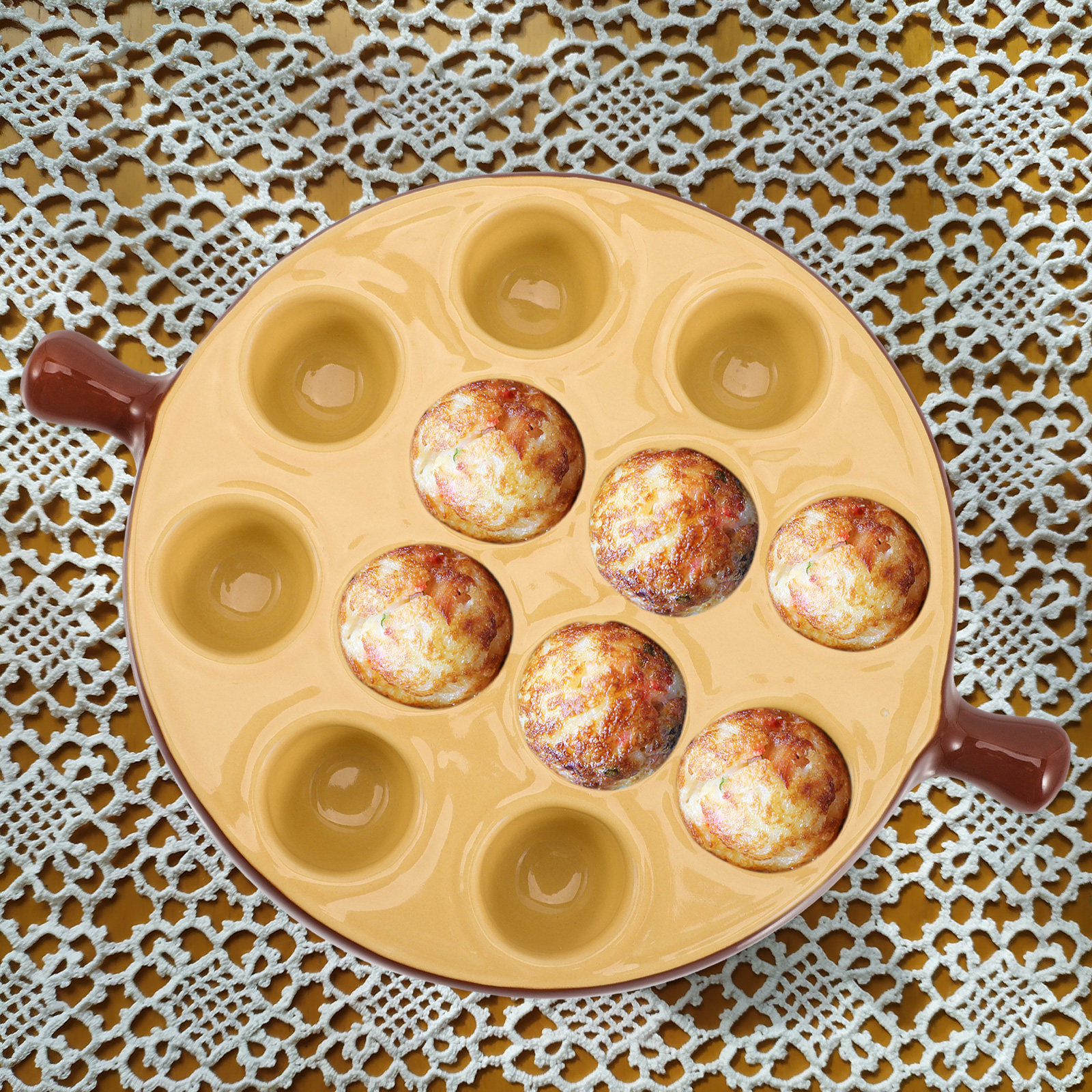 Ceramic Escargot Plate 12 Hole - Takoyaki Grill Plate ulasan dan harga
